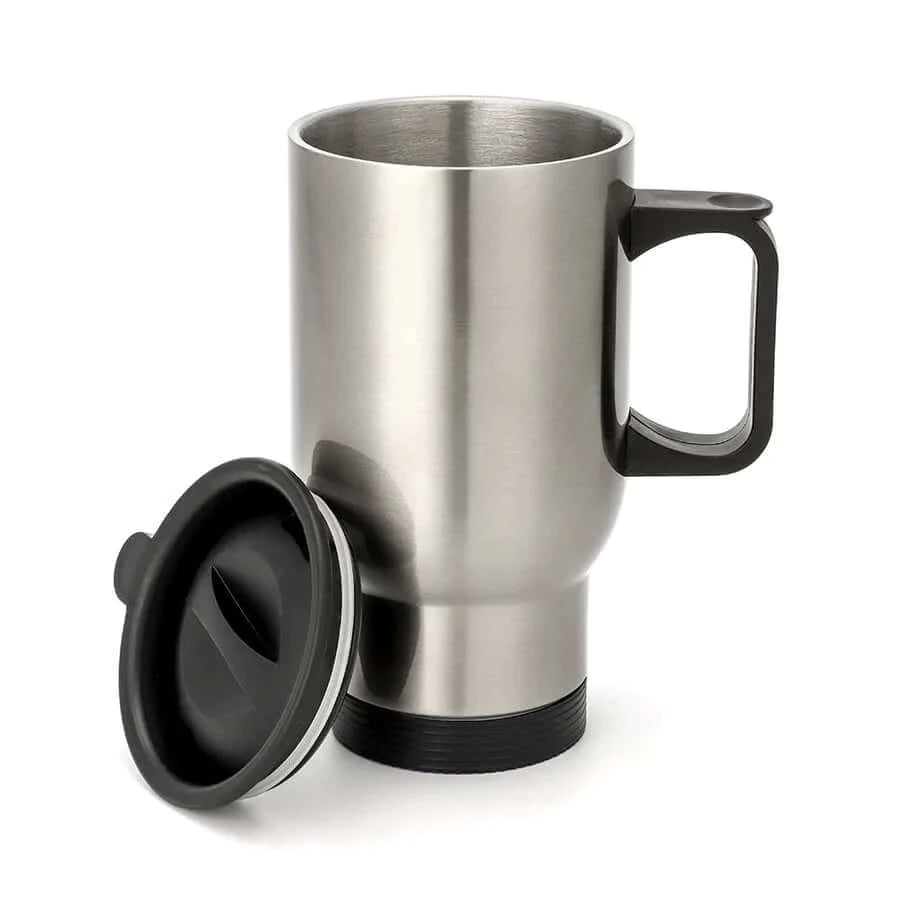 14 oz Stainless Steel Travel Mug Silver - Premium Custom Mug from Luxe-Custom-Designer - Just £13.99! Shop now at Luxe-Custom-Designer