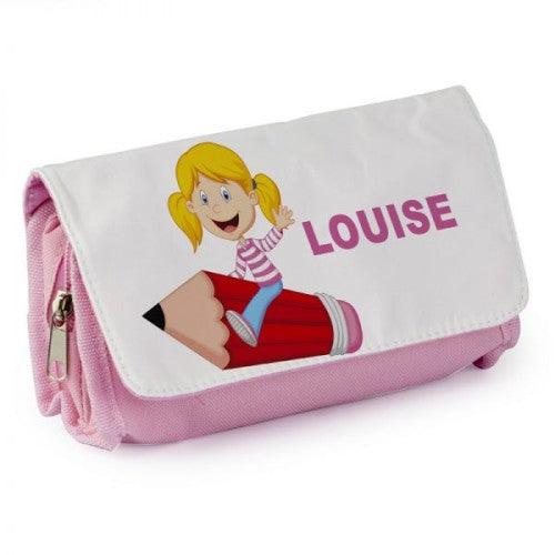 Personalised  Pencil Case Bag - Pink - Premium Bags from Luxe-Custom-Designer - Just £9! Shop now at Luxe-Custom-Designer