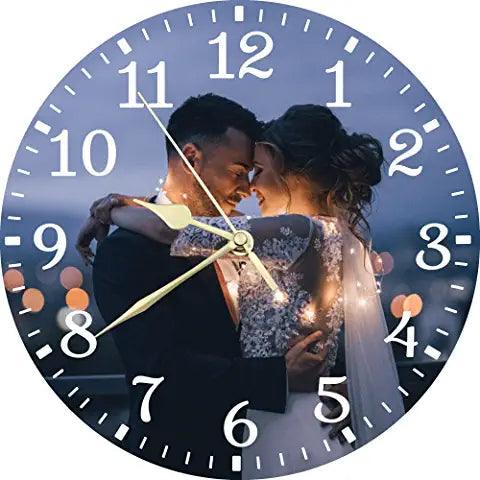 Round Hardboard Custom Photo Clocks - Luxe-Custom-Designer