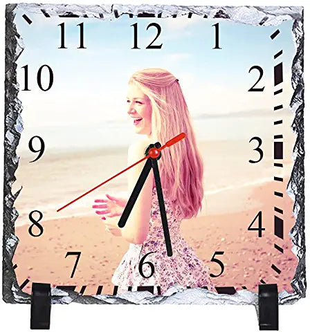 Square Photo Slate Clock - Premium Photo Clocks from Luxe-Custom-Designer - Just £22! Shop now at Luxe-Custom-Designer