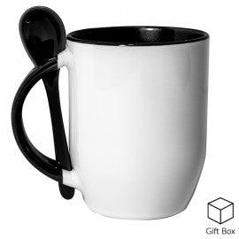 Two Tone Photo Mug with Spoon - Premium Custom Mug from Luxe-Custom-Designer - Just £10! Shop now at Luxe-Custom-Designer