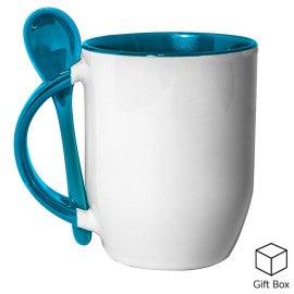 Two Tone Photo Mug with Spoon - Premium Custom Mug from Luxe-Custom-Designer - Just £10! Shop now at Luxe-Custom-Designer